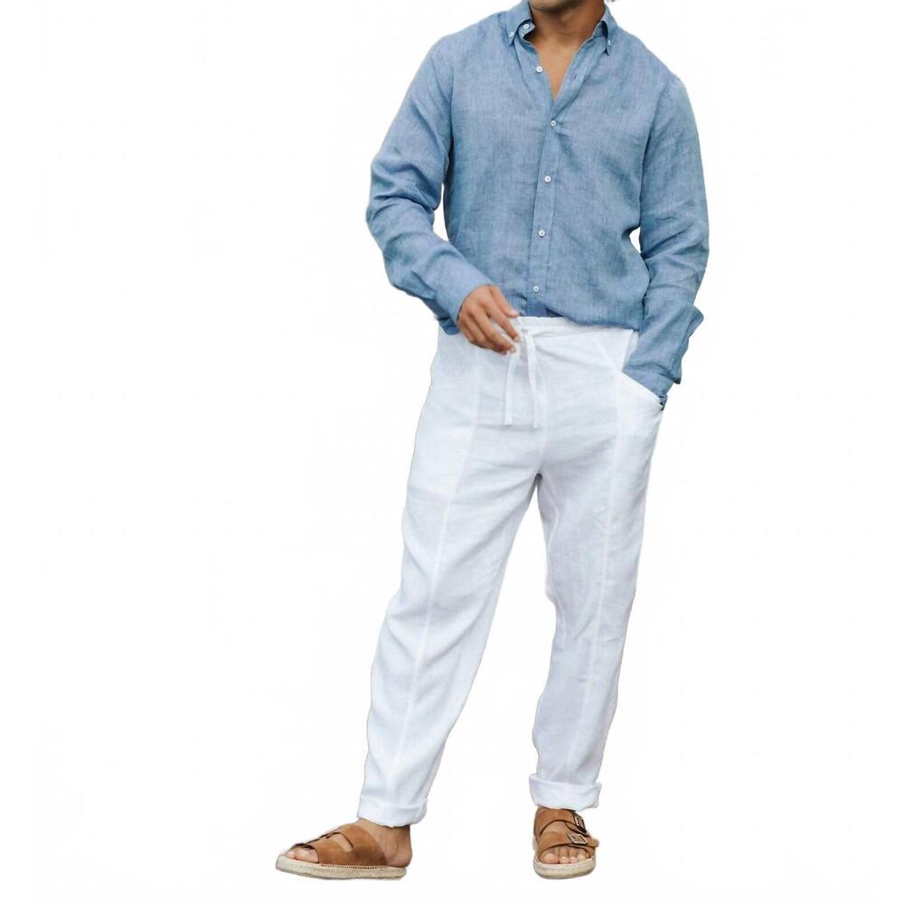 NEW MAGIC LINEN classic linen shirt in denim chambray